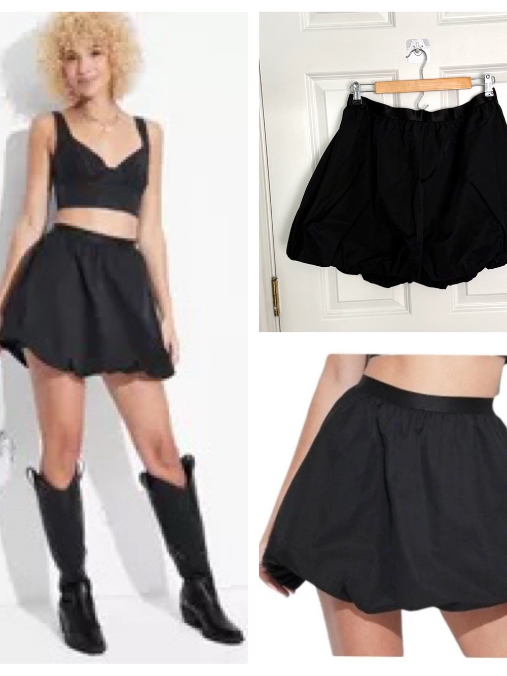 Wild Fable Target Black Bubble Mini Skirt Women's Stylish High-Waist Size Large